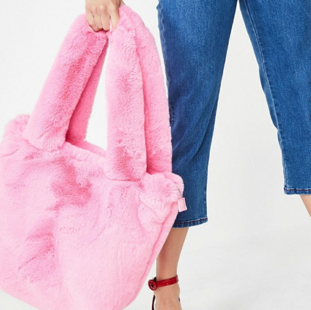 Pink Cute Fuzzy Handbag